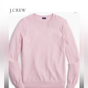 J.Crew NWT Men’s Cotton Garter Stitch Crew Neck Sweater Size L Pink